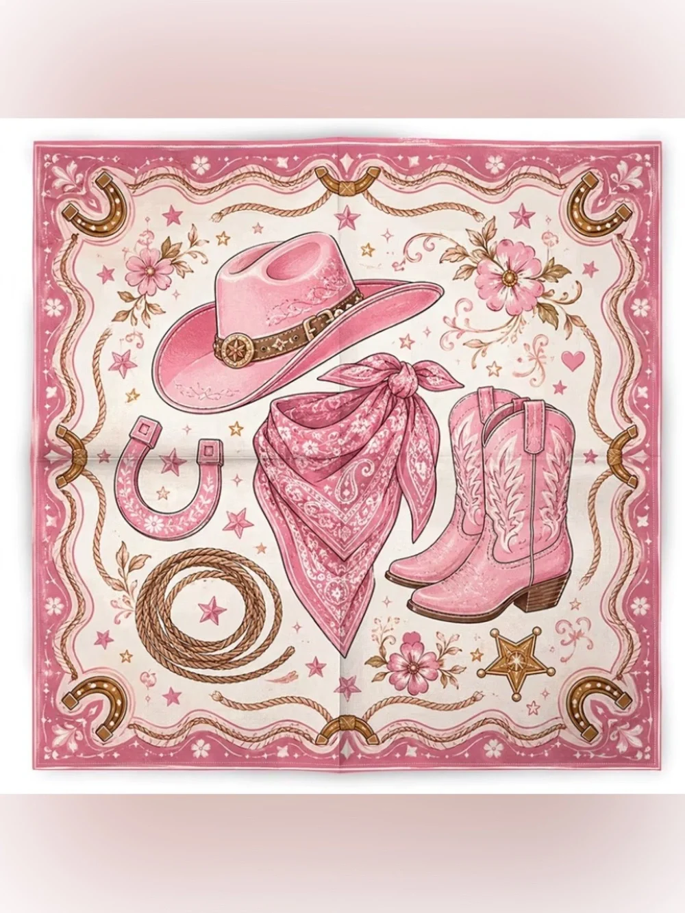 Western Cowgirl Print Scarf
